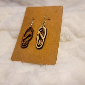 Flip-flops Wooden Earring. Chacla Pantallas De Madera